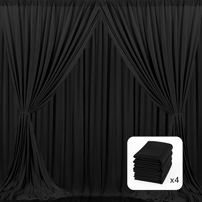 4 Panels Black Backdrop Curtain - Image 2
