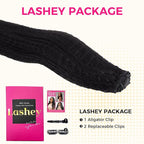 Lashey Seamless Clip in Hair Extensions Human Hair 130g 18 Inch 9pcs #1 Jet Black Kinky Straight Full Pack Clip in Hair Extensions for Women