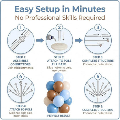 Blue Brown 10” Balloons Column Kit - Image 3