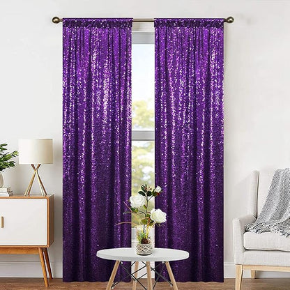 Eternal Beauty Purple 3mm Sequin Backdrop 2x8 Ft 2 Pack Wedding | Dense Sparkle - Image 9