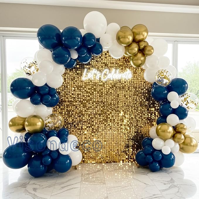 Navy Blue Balloon Arch Kit, 10 Gold Confetti, Graduation 2026, Baby Shower - Image 2