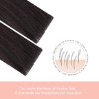 Sindra Invisi Edge Tape in Hair Extensions Human Hair, Dark Brown 16inch 45g 20pcs Injected Tape-ins Seamless Invisible Extensions