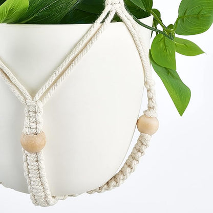 Mkono Fake Hanging Plant, Macrame Hanger - Image 7