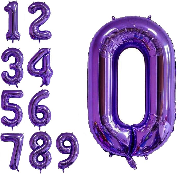 40 Inch Jumbo Purple Number 0 Balloon Giant Balloons Prom Balloons Helium Foil by RBWZQQY