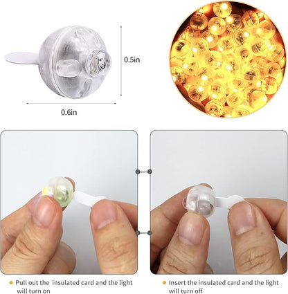 100pcs Warm White LED Balloon Light, Round Led Flash Ball Lamp - Image 2