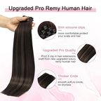 Pro2.0 Clip in Hair Extensions Real Human Hair 120g Thick 7pcs Color #2/6/2 Balayage Dark Brown to Chestnut Brown Remy Real Human Hair Extensions Clip ins 14inch Double Weft（#2/6/2-14inch）