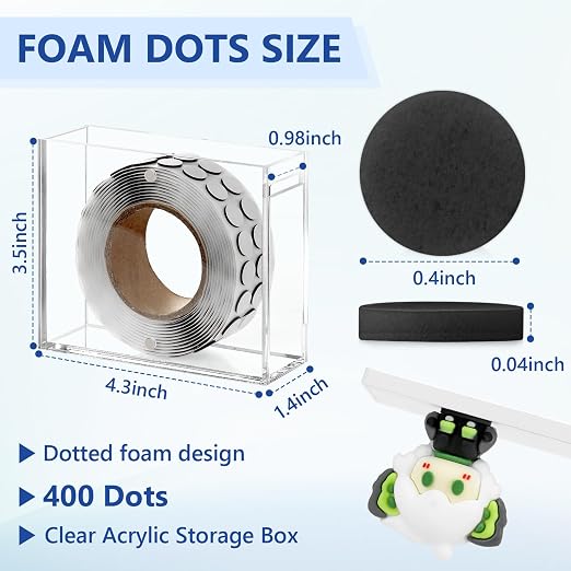 400 PCS 1mm Double Sided Foam Dots - Image 2