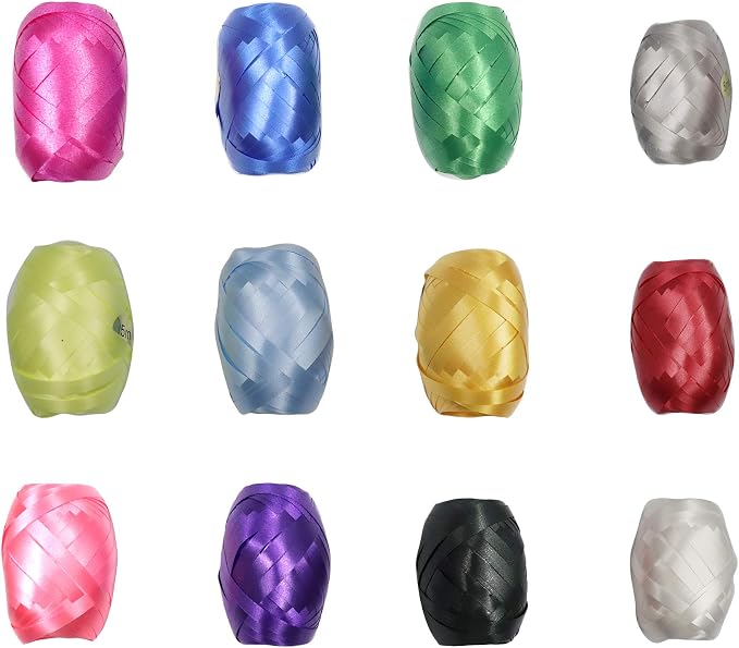12 Rolls Curling Ribbon Colorful Balloon String by Ruwado