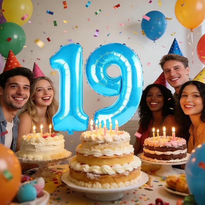 40 Inch Number 19 Balloons for 19th Birthday Party Decorations, 0-100 Jewelry - Image 2