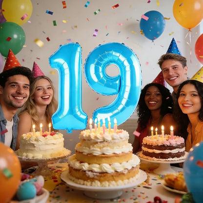 40 Inch Number 19 Balloons for 19th Birthday Party Decorations, 0-100 Jewelry - Image 2