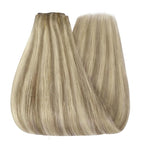 YoungSee Wire Hair Extensions Highlights Human Hair Wire Extensions Light Brown with Blonde Fish Line Hair Extensions for Woman 20inch 100g