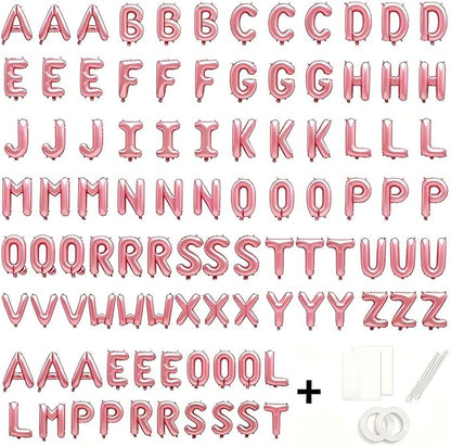 98 Pcs Pastel Pink Letter Balloons, Custom 3 Set A-Z Set - Image 2