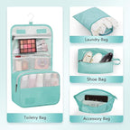 10 Set Compression Packing Cubes for Travel Essentials,Compressible Expandable Packing Cubes for Suitcase,OlarHike Luggage Organizer Bags for Travel,Handy Helper for Organizing Clothes(Cyan)