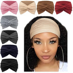 Extra Wide Headbands for Women Large Turban Headband Non Slip Boho Elastic Hairband Hair Twisted Knot Head Bands Accessories