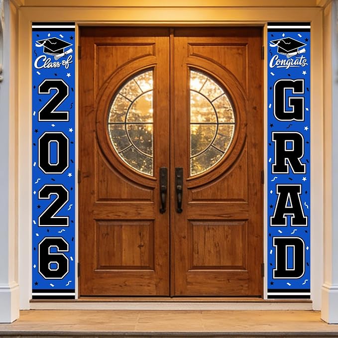 2026 Graduation Decorations, Congrats Grad Banner Backdrop by Gatherfun