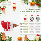 Original Italian Designed Mini Christmas Hair Claw Clips for Women, Strong Grip Plant-Based Acetate Hair Clips for Girls, Cute Santa Ice Cream Hair Accessories with Gift Box 1pcs