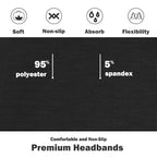IVARYSS Headbands for Women, Non-Slip, Premium Stretchy Head Bands Hair Accessories,Wear for Yoga, Fashion, Working Out, Travel or Running, 6 Pack, Black White Grey
