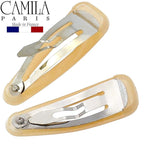 Camila Paris CP3056 French Hair Barrettes Clips, Snap Hair Slides Clic Clac for Women, Styling Girls Side Slide-in Metal Snap Pin Hair Accessories for Women. Strong Hold, No Slip Grip, Made in France
