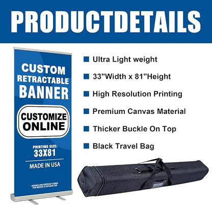 Custom Retractable Banner with Stand, Personalized Roll Up Banner, Full Color - Image 2
