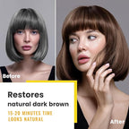 KINGMING Dark Brown 3 in 1 Hair Dye Shampoo for Gray Coverage, Herbal Ingredients for Men and Women, 500ml (Dark Brown)