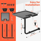TASALON Salon Metal Tray Attached to Chair 360 Degree Rotation Barber Chair Tray for Dental, Cart with 2 Magnetic Bowls,Fully Adjustable Hairstylist for Barber Tattoo Tools
