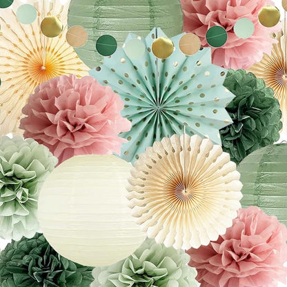Sage Green and Dusty Pink Party Decorations Green & Pink Party Decor Sage - Image 5