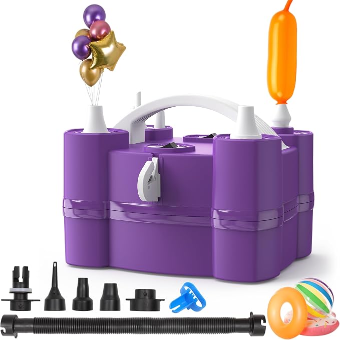 Balloon Pump, Triple Nozzles for 260q Foil Latex Mylar Balloon, 3-in-1 | by Keaibuding