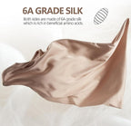 Set of 2 100% Silk Pillow Cases King - 6A Luxury Mulberry Silk Pillowcase for Hair and Skin - Anti-Wrinkle, Cooling & Smooth, Hidden Zipper - Pillowcases for Sleeping Women Girl, Boy, Beige