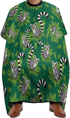 Large Long Hair Cutting Cape, Salon Apron Lemurs Monkey Tropical Green Leaves Floral Haircuting Salon Cape Gown for Hair Cutting Styling