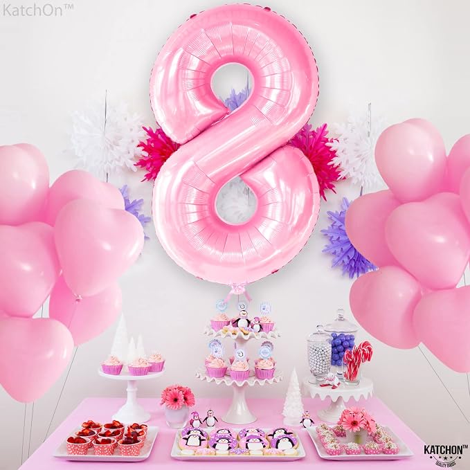KatchOn, Giant Light Pink Number 8 Balloon - Image 8