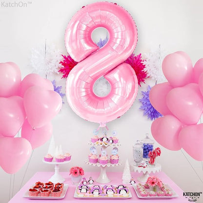 KatchOn, Giant Light Pink Number 8 Balloon - Image 8