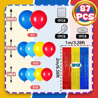 Red Blue Yellow Balloon Arch Garland Kit Birthday Party Decorations | Video - Image 5