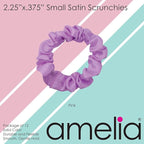 Amelia Beauty, Pink Satin Small Scrunchies, 12-Pack – No Damage Hair Ties for Women, Gentle & Durable Hair Accessories, 2.5in x 0.5in
