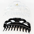 Large Hair Clips for Women Thick Hair Fine Hair Claw Clips Strong Holding Long Hair Jaw Clips (Clear and Black)
