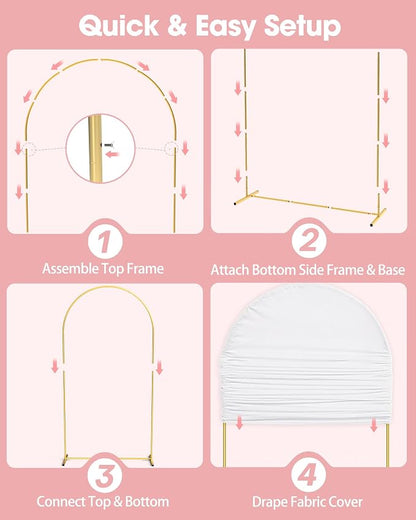 Pureegg Arch Backdrop Stand and Cover Set, 6.6 ft, Celebrations, Easy Assembly - Image 3