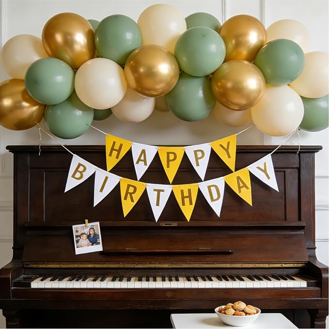 Sage Green Gold Balloons 50 Pcs 12 Inch | Boho Jungle Safari Baby Shower - Image 3