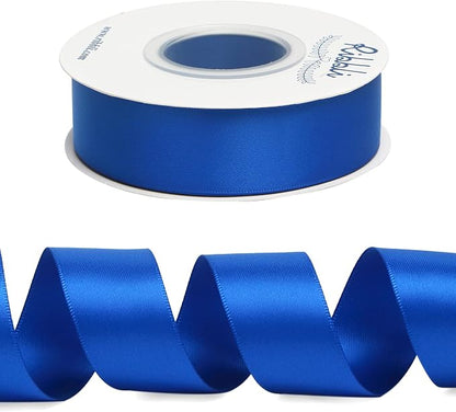 Ribbli Royal Blue Double Faced Satin Ribbon, 1” x Continuous 25 Yards, Use - Image 2