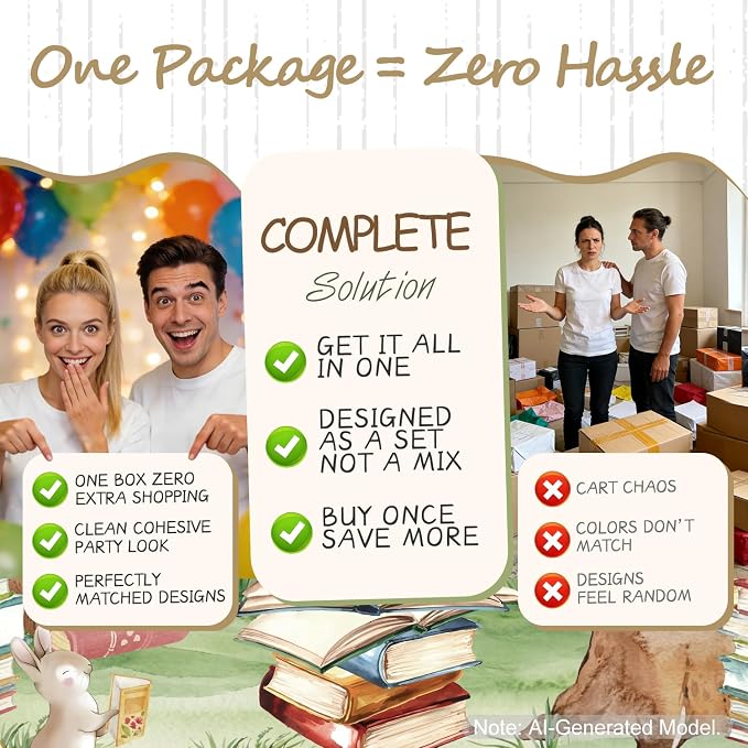 297PCS Cocomigo Green A New Chapter Begins Baby Shower Kit, 25 Guests | - Image 8