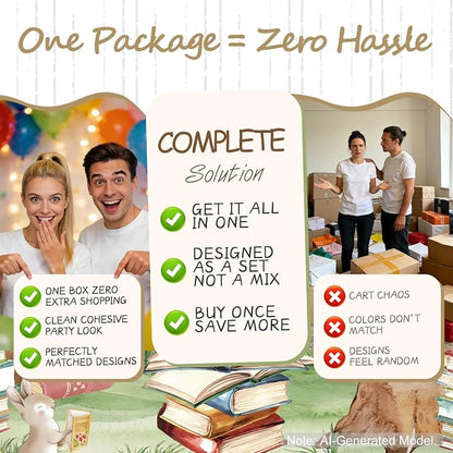 297PCS Cocomigo Green A New Chapter Begins Baby Shower Kit, 25 Guests | - Image 8