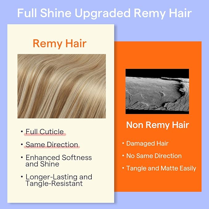 Full Shine Clip in Hair Extensions Human Hair Clip in Extensions Balayage Golden Brown to Golden Blonde Highlight Blonde Double Weft Invisible Straight Hair Extensions for Women 12 Inch 7 Pcs 95 G
