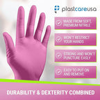 100 Nitrile Exam Gloves 3.5 Mil - Latex & Powder Free, Disposable Non-Sterile Protective Gloves By PlastCare