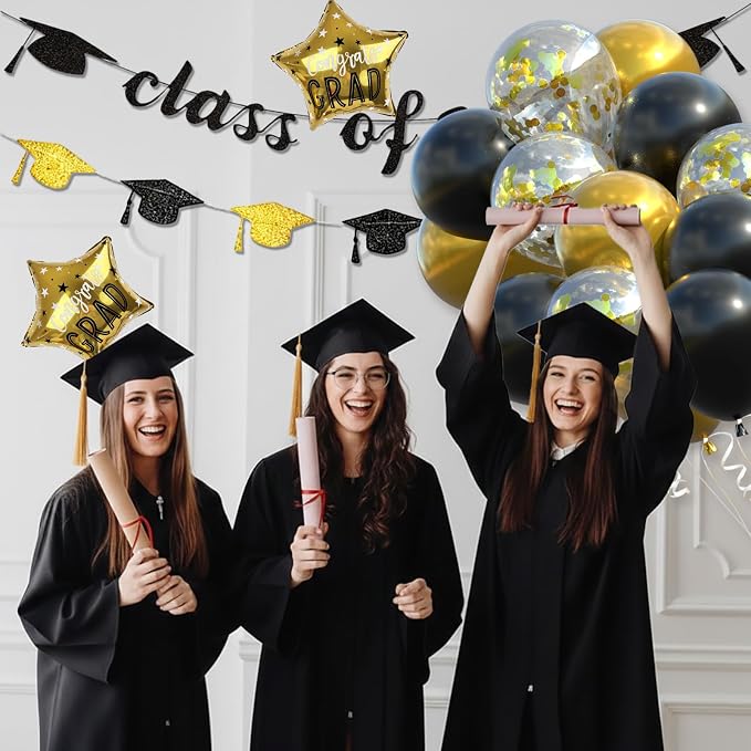 Graduation Decorations 2026, Class of 2026 Black and Gold Graduation Party - Image 3
