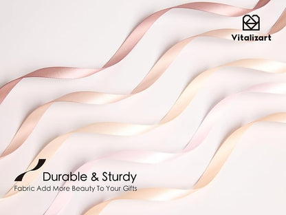 Vitalizart Pink Ribbons for Crafts 3/8" x 50Yds Double-Faced Satin Ribbon | - Image 4