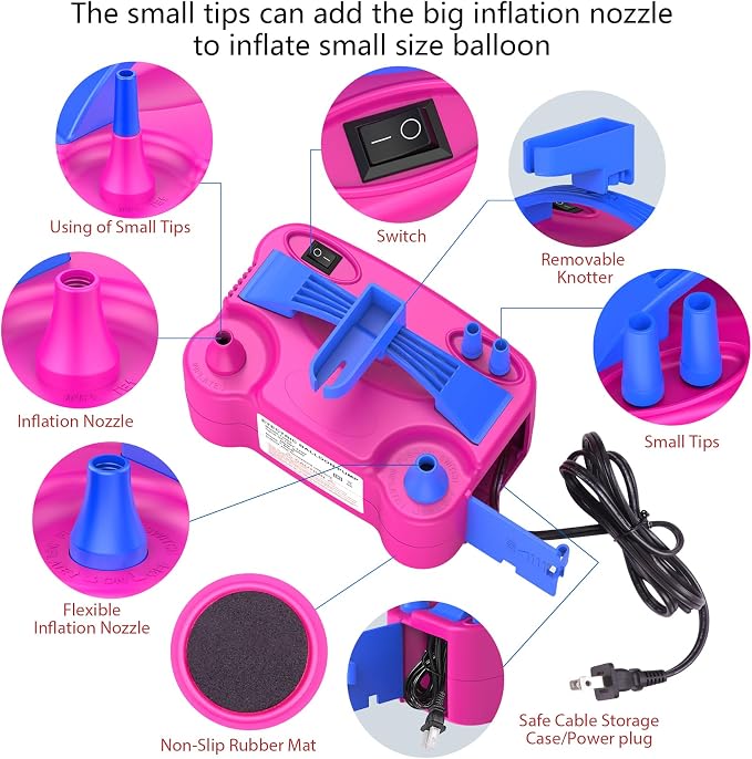 IDAODAN Electric Balloon Pump, Portable Electric Balloon Blower Machine - Image 4