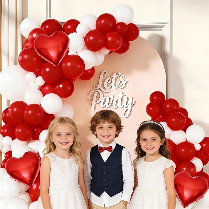 Red White Balloon Garland Arch Kit - Image 6
