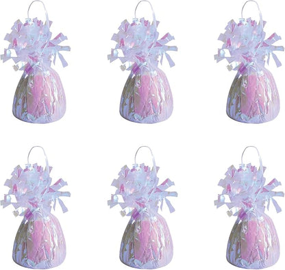 Beistle Wrapped Balloon Weight – 6 Pack, Opalescent Balloon Centerpiece and by Beistle