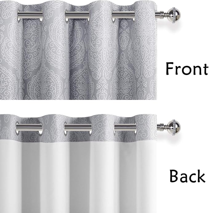 DWCN Grey Ombre Blackout Curtains - Image 3