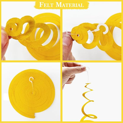 36 Pcs Red Blue Yellow Hanging Swirl Decorations Colorful Felt Swirl Streamer - Image 4