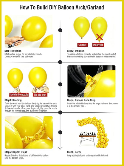 Yellow Balloons 55 Pcs 12 Inch Matte Yellow Latex Balloon Arch Kit Garland - Image 4