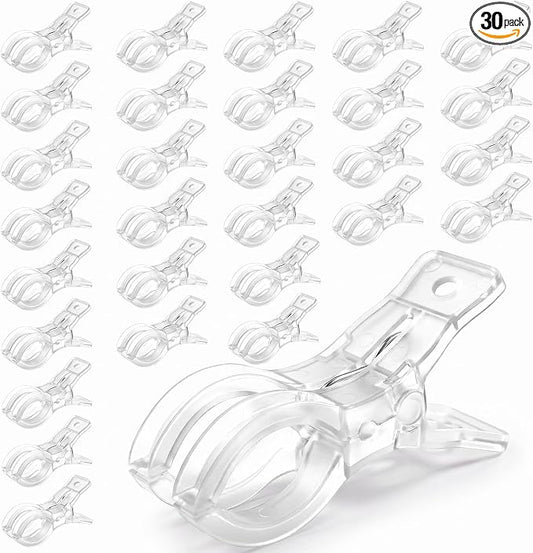 Putros 30 Pack Balloon Arch Clips 3.5 Inch Clear Spring Clamps by Putros